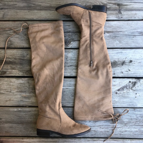 Charlotte Russe Shoes - Charlotte Russe Suede Thigh High Boots